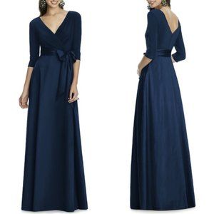 POCKETS Alfred Sung Jersey & Mikado A-Line Gown D736